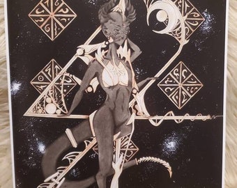 Celestial goddess 14 x 17 PRINT, angel, demon, cosmos, Ambriel