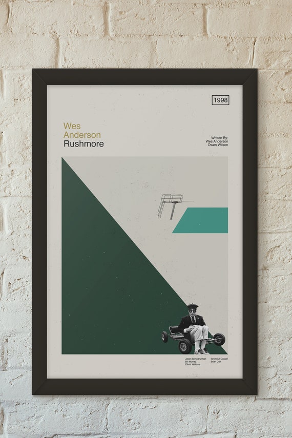 Rushmore Wes Anderson Art Print Midcentury Modern Etsy