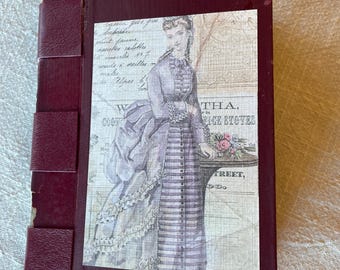 Vintage Blank Journal: Tea Dyed Paper, Unique Spine