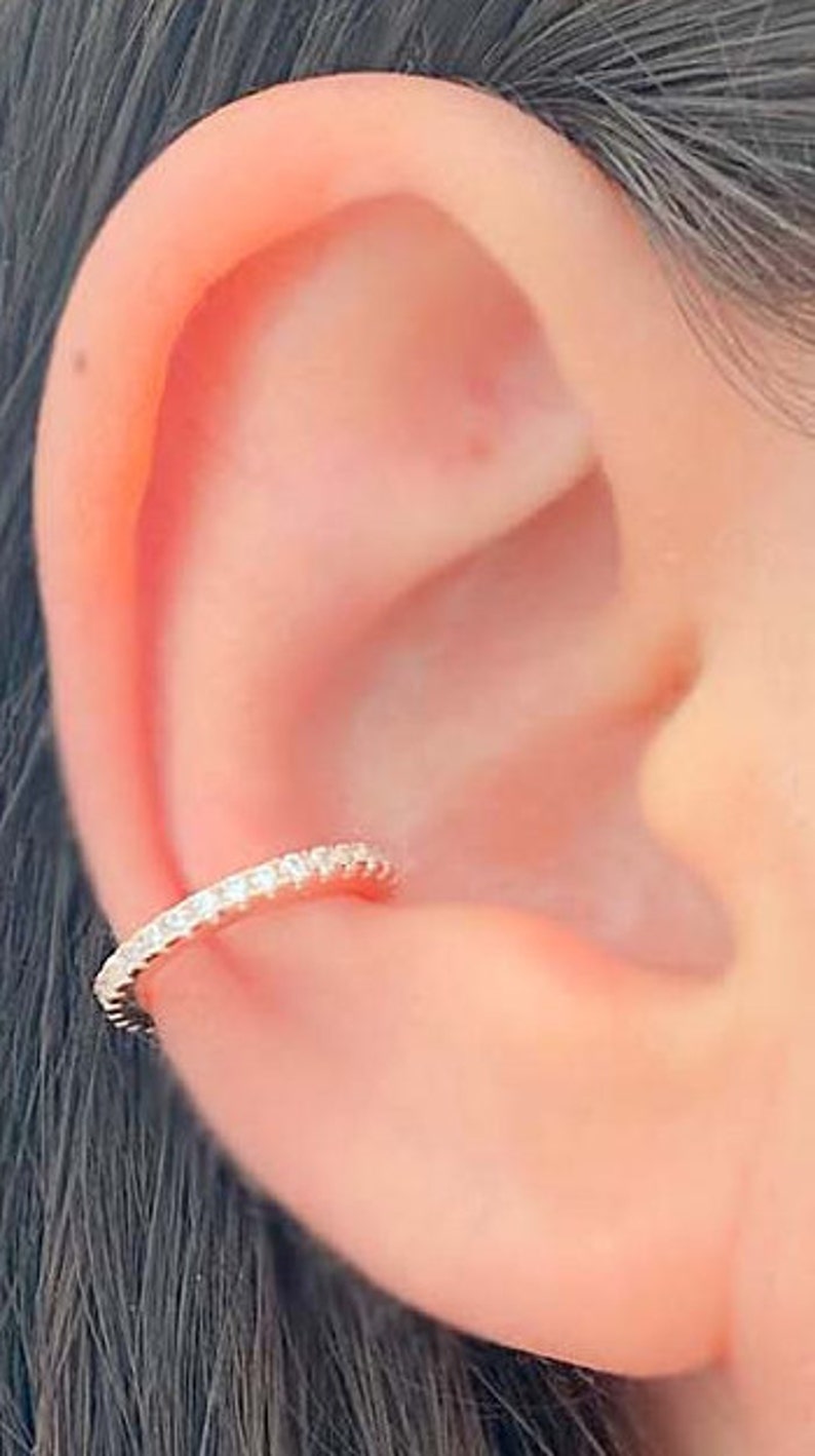 White Zircon Elegant Ear Cuff Earring Women Accessories Gold Etsy