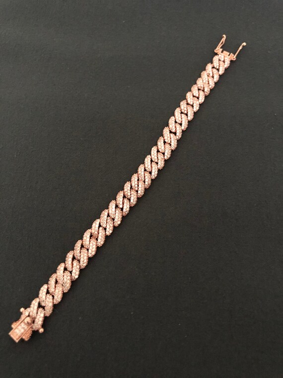 0.60 cm Thickness CZ Chain Link Bracelet Cuban Link Bracelet | Etsy