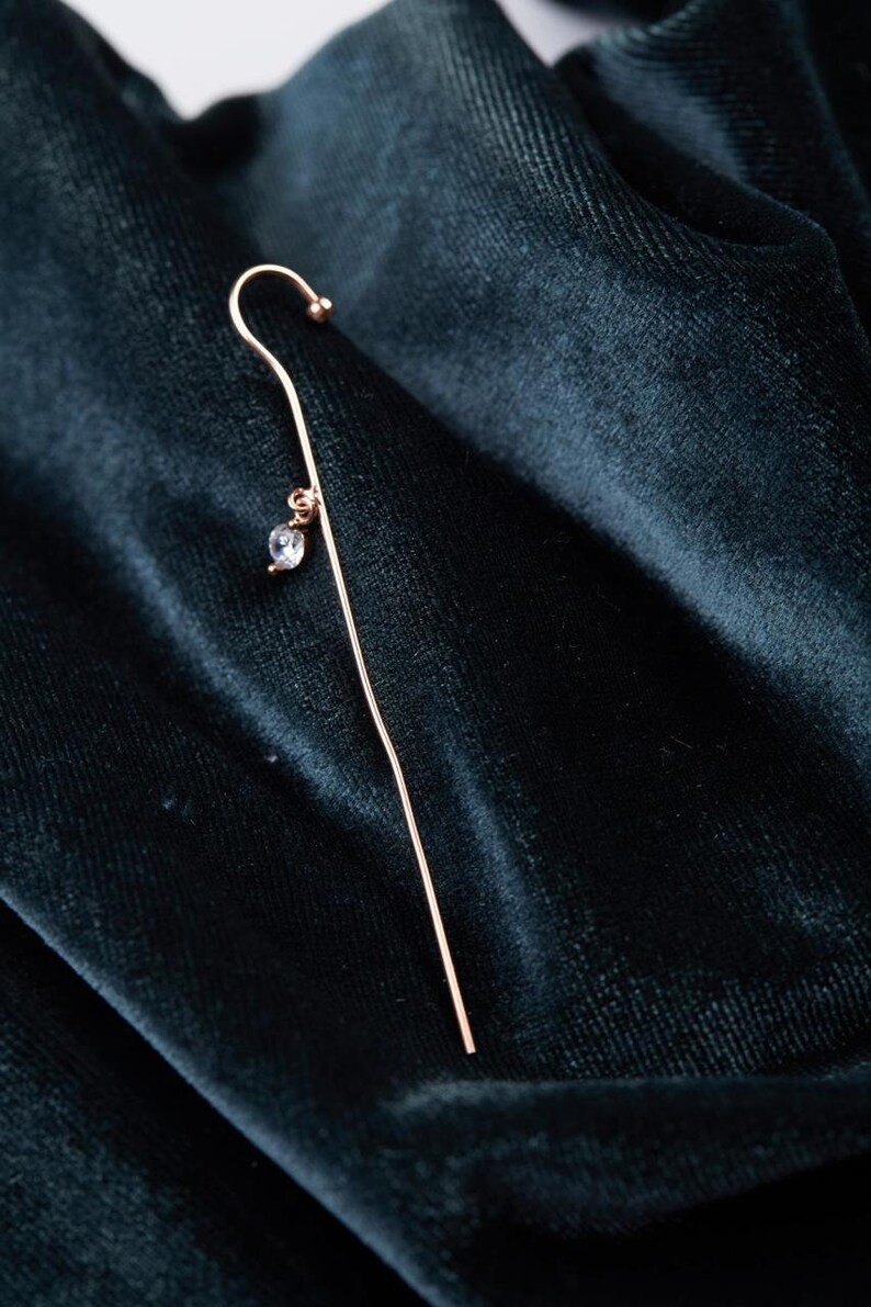 Minimalist Rose Gold Ear Pin Edgy Pin Hook Ear Cuff Modern Etsy