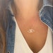 Two Line Eye Necklace, Gold Charm Necklace, Evil Eye Pendant Necklace, Protection Necklace. CZ Eye Layering Necklace, Demi-fine Jewelry 