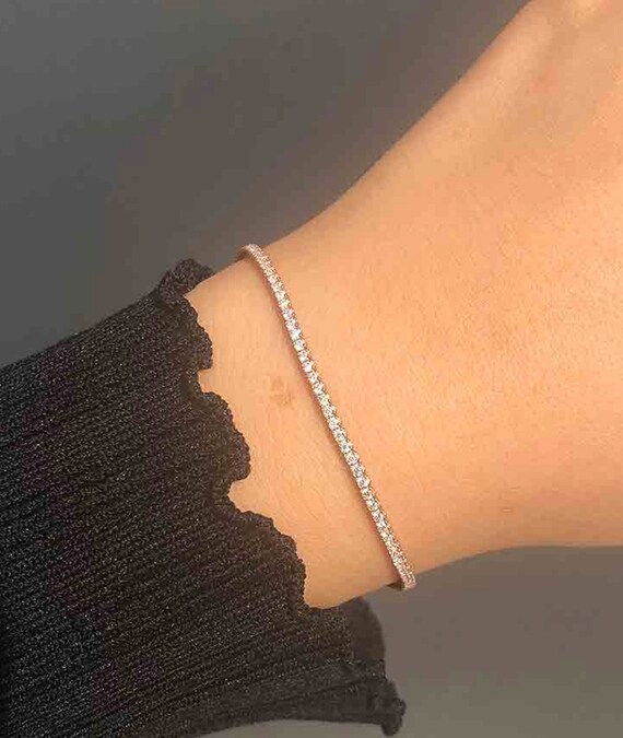 1.5 Mm CZ Stone Tennis Bracelet Dainty 