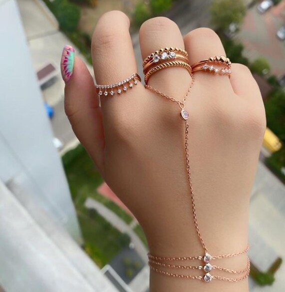 Three Layer Seed Hand Chain Bracelet 