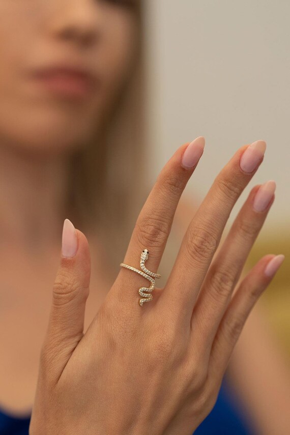 Dainty shop snake ring