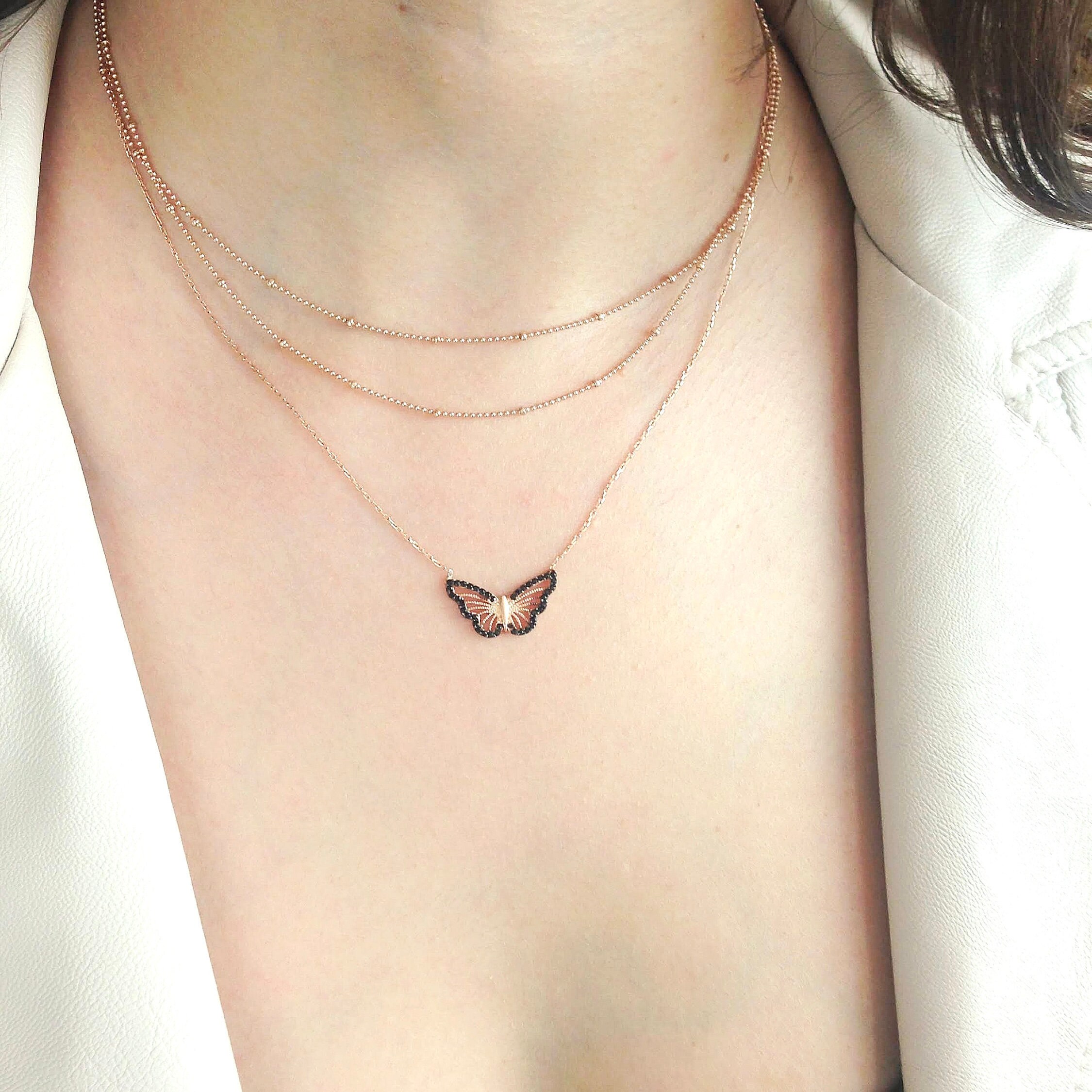 Butterfly Silver Necklace Gold Butterfly Jewelry Butterfly Gold Necklace Silver Butterfly Pendant Nature Jewelry Christmas Gifts
