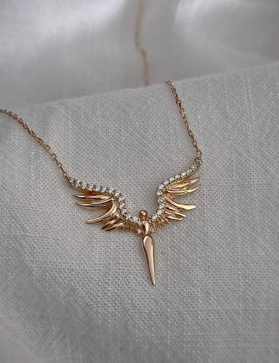 angel necklace - gold angel necklace - silver angel necklace