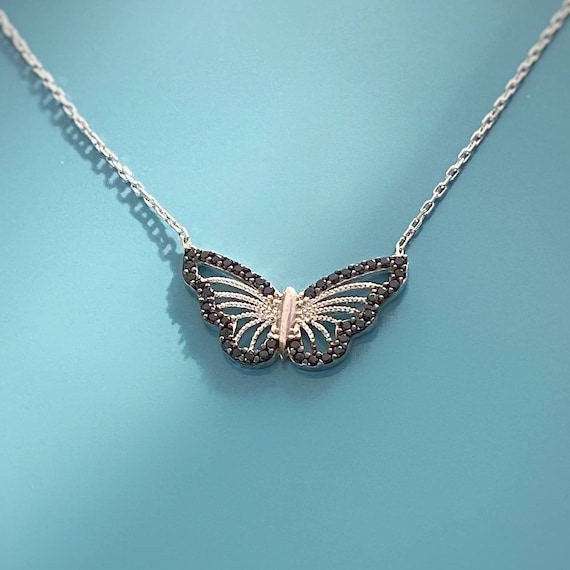 Collana Farfalla In Argento 925 Per Donna – Ciondolo Regolabile A Doppio Strato, Gioiello Ipoallergenico In Confezione Regalo