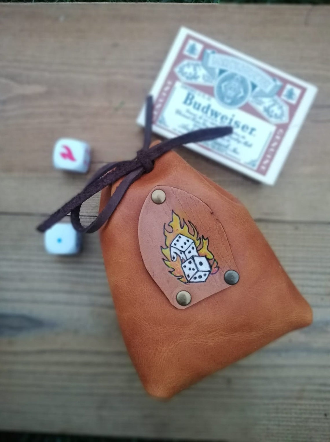 DND Leather Dice Bag Distressed Leather Dice Pouch Coin Bag Etsy