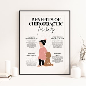 Benefits Of Chiropractic For Kids | Chiropractic Wall Art | Chiropractic Art | Chiropractic Office Decor