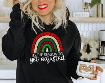 Tis The Season Rainbow Unisex Hoodie | Julkiropraktorkläder | Kiropraktik Hoodie