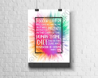 The Doctor Of The Future | Chiropractic Quote | Chiropractic Poster