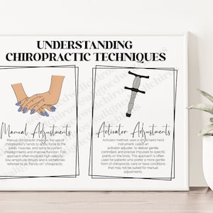 Understand Chiropractic Techniques (Hands w Nails) | Chiropractic Educational Poster | Chiropractic Office Decor | Chiropractor Poster
