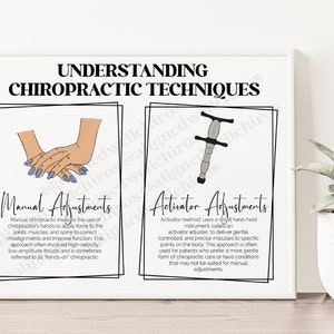 Understand Chiropractic Techniques (Hands w Nails) | Chiropractic Educational Poster | Chiropractic Office Decor | Chiropractor Poster