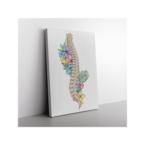 Spine Canvas Wall Art | Tropical Spine Lateral View | Anatomy Wall Art | Spine Wall Art | Chiropractic Wall Art
