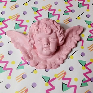 Large | Pastel Pink | Cherub | Angel | Wall Hanging | Kitsch | Rococo | Baroque | Ornate | Sculpture