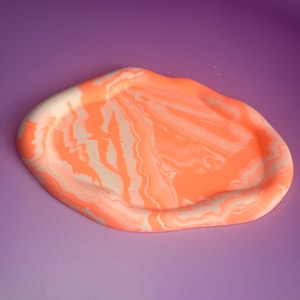 Neon Orange | Wavy | Trinket | Organisation Tray | Wiggle | Cloud | Trippy | Rings | earrings | necklaces | Unique Gift