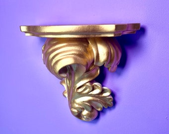 Gold, Ornate, Wall Shelf, Wall Hanging, Kitsch, Rococo, Baroque, Nouveau, Corbel, Unusual gift