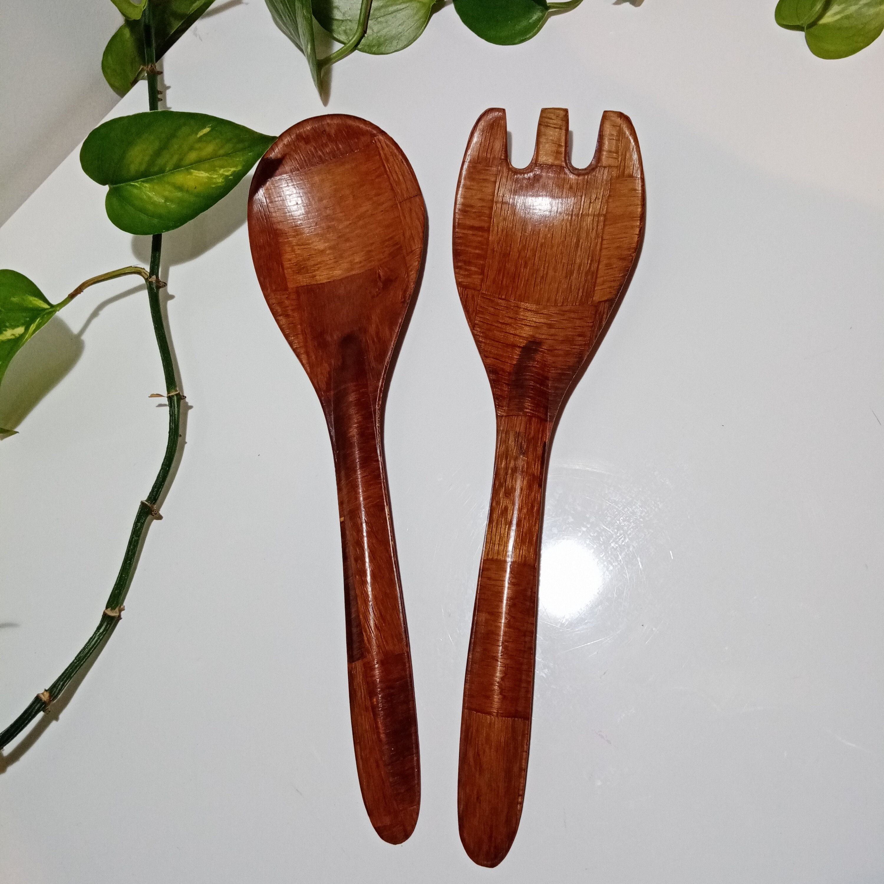 Vintage 60's Wooden Salad Servers Etsy