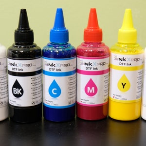 INKXPRO DTF ink Direct to Film Ink 6X100ml Bottle White, Black, Cyan, Magenta, Yellow for Epson printers