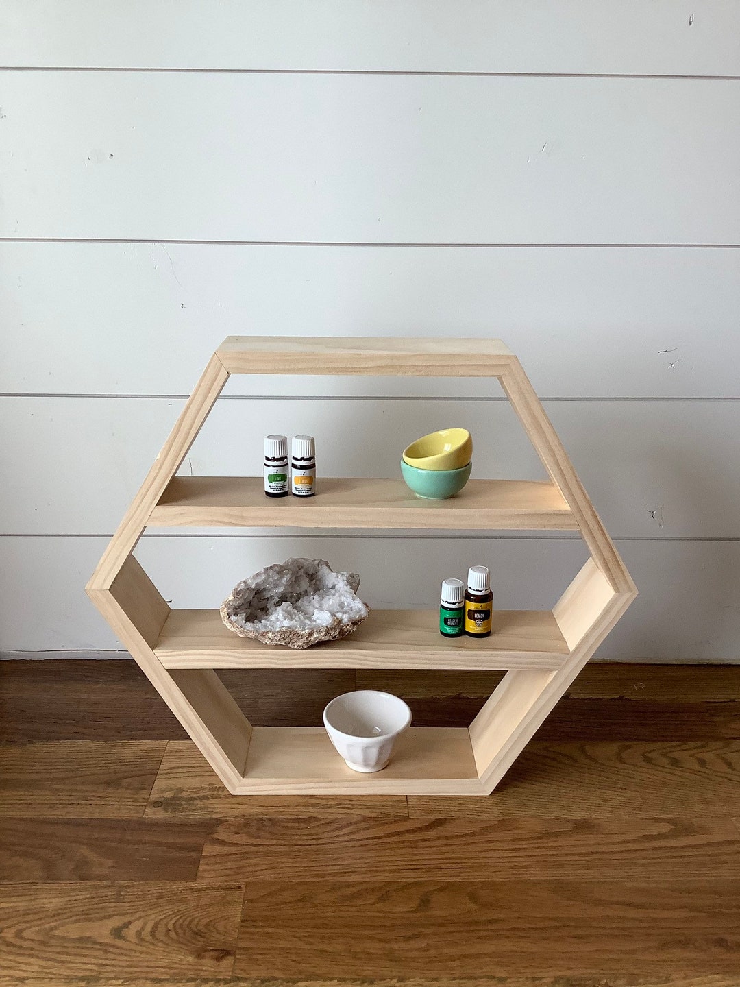 Hexagon Essential Oil Shelf small Etsy