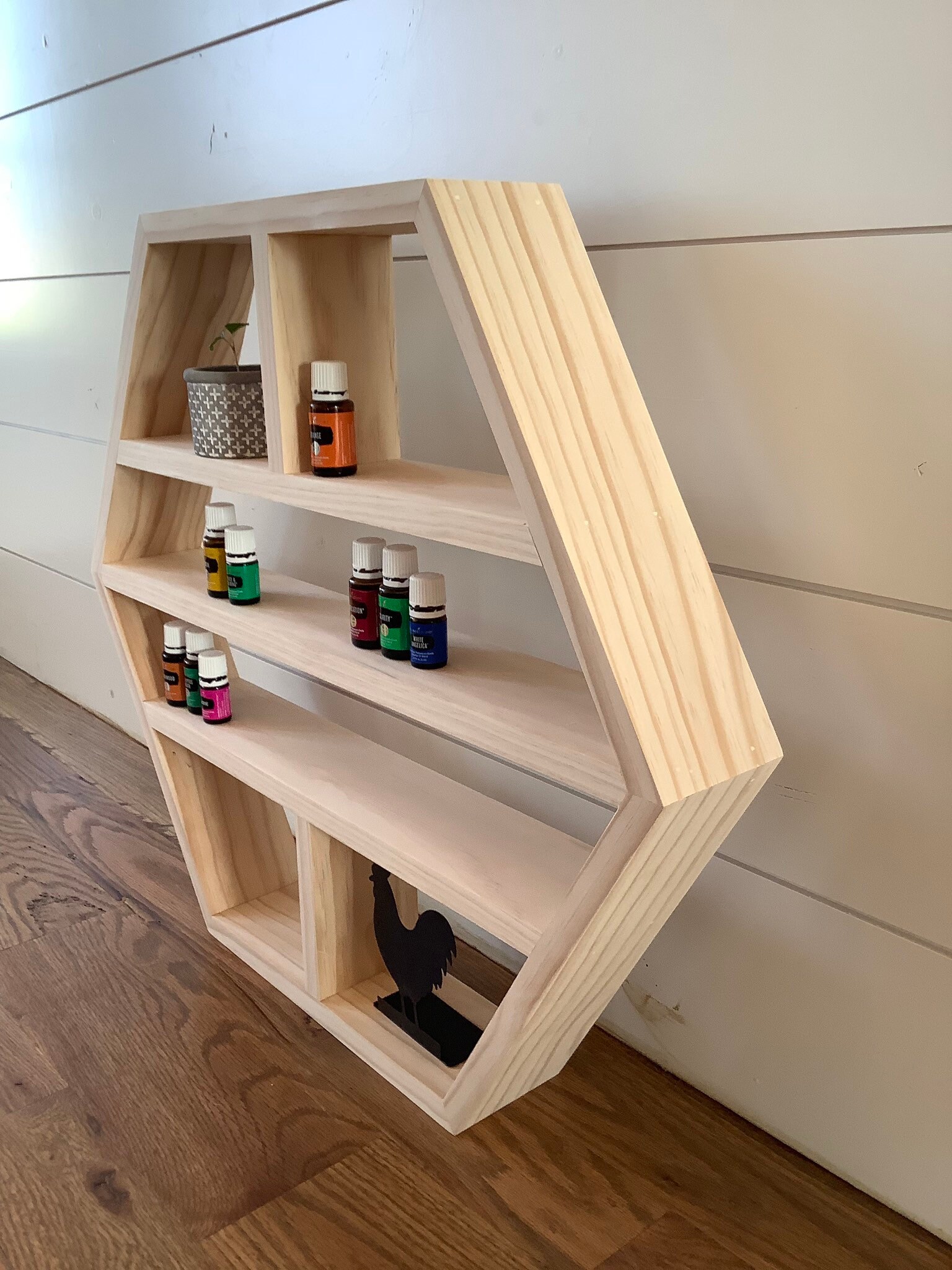 Hexagon Essential Oil Shelf medium Etsy