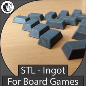 STL Metal Ingot Model: Board Game Resource Tokens