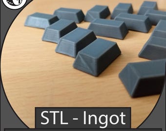 STL Metal Ingot Model: Board Game Resource Tokens