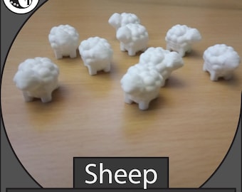 3D Printed Sheep for Agricola - Caverna - Stardew Valley - Lowlands - Catan