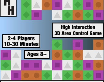 STL Tower Top - Original Board Game - 2-4 Players - Area Control - 3D Printed
