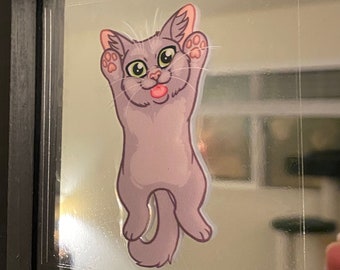 Static Kitty Transparent Fönsterklistermärke