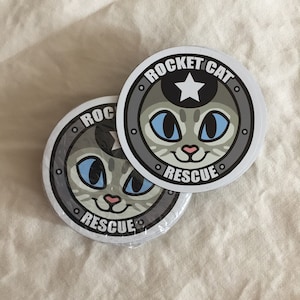 Rocket Cat Porthole Magnet