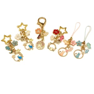 Sakura Kitty Keychain Charms