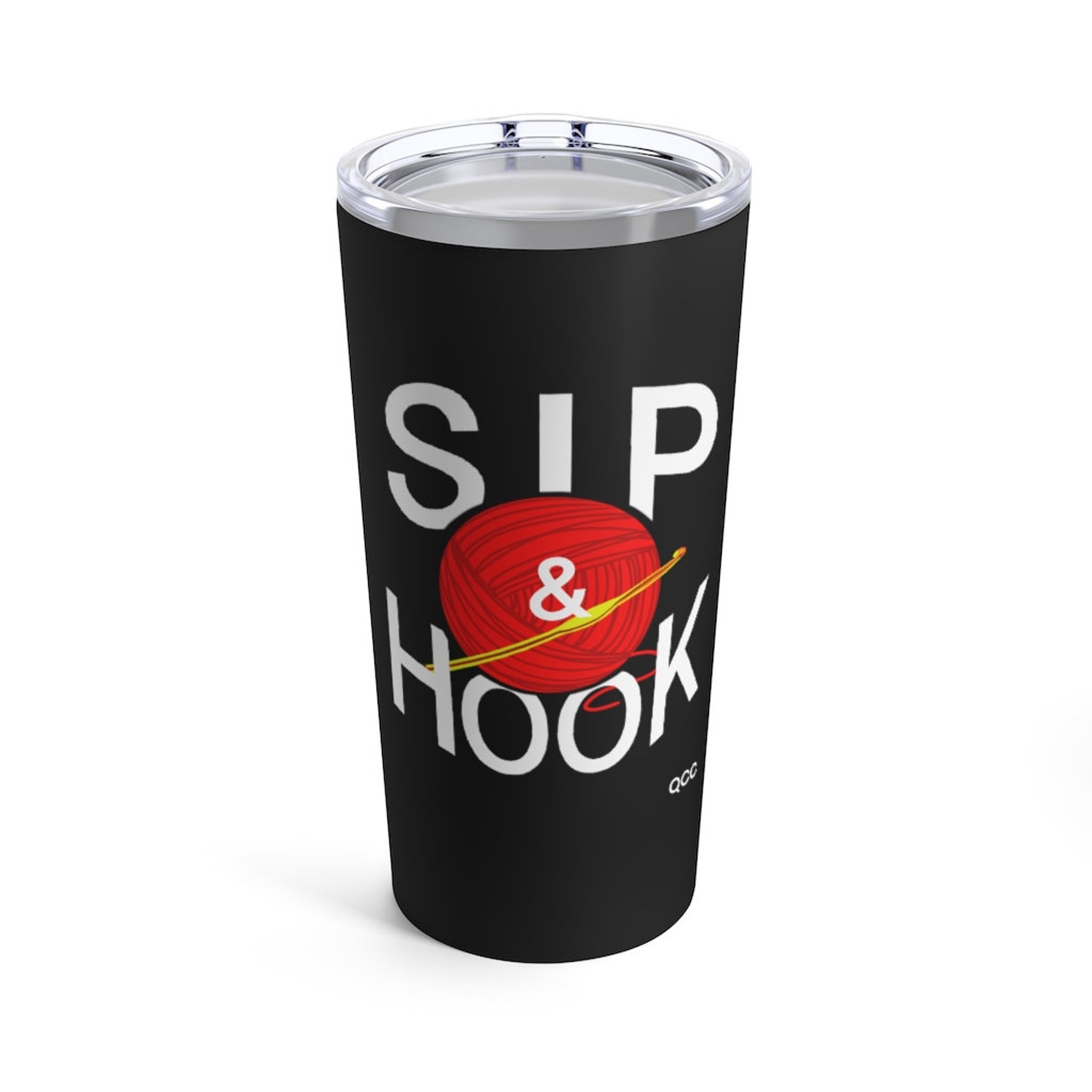 Sip & Hook Black Tumbler 20oz Etsy