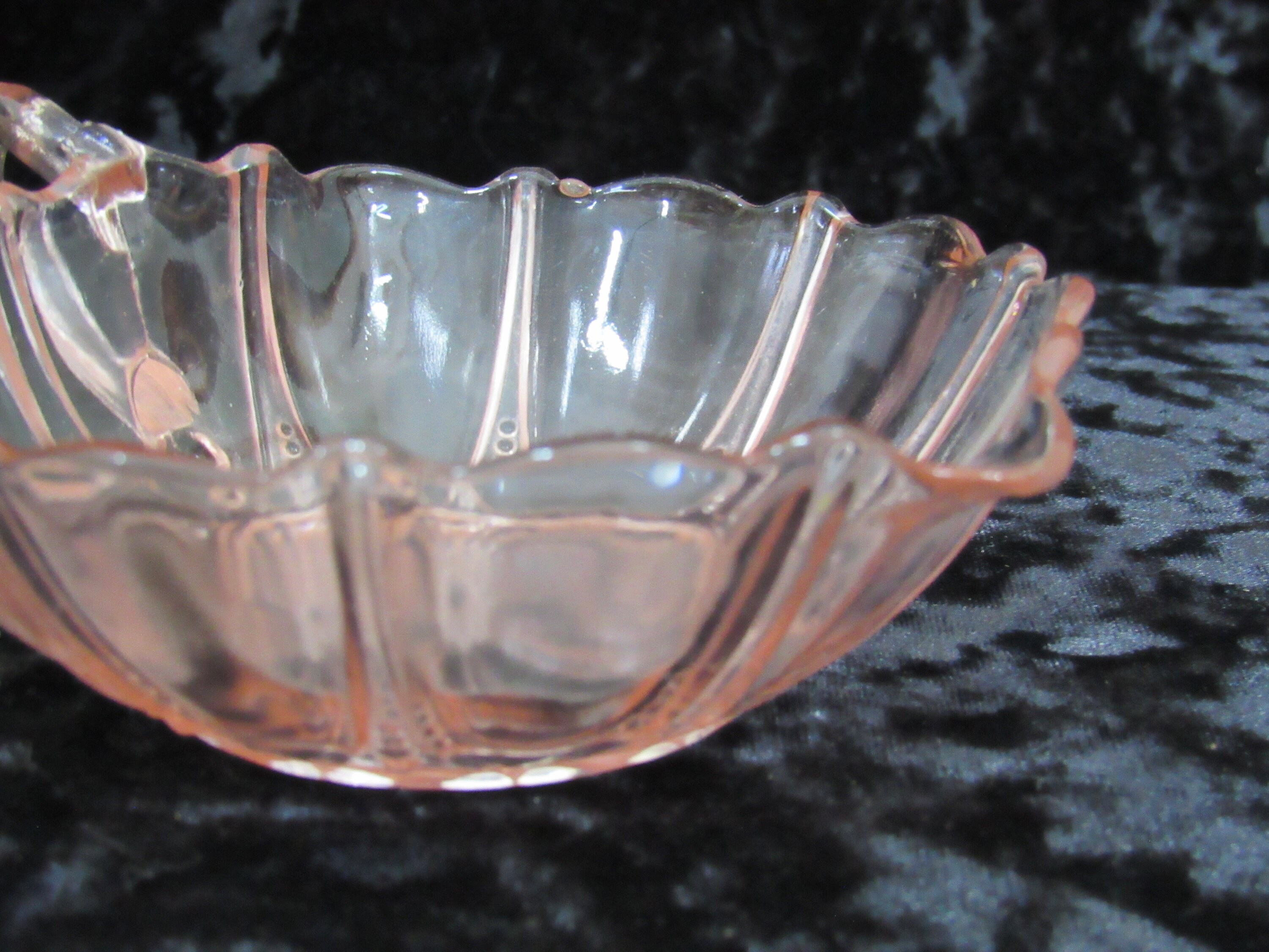 Peachpink Depression Glass Leaf Shaped Dish W Handle & Spout Etsy