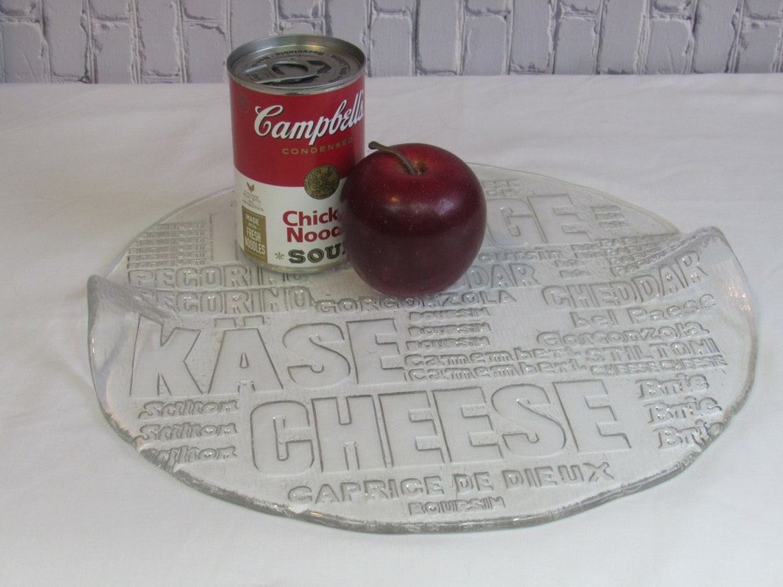 Vintage 13 Clear Glass Cheese Serving Platter w Names of Etsy