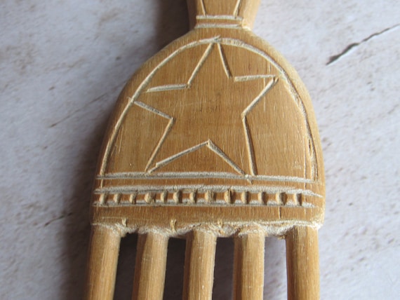 Hand Carved Hair Comb - Whittled From Wood One of… - image 5