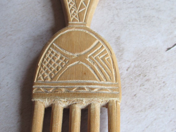 Hand Carved Hair Comb - Whittled From Wood One of… - image 4