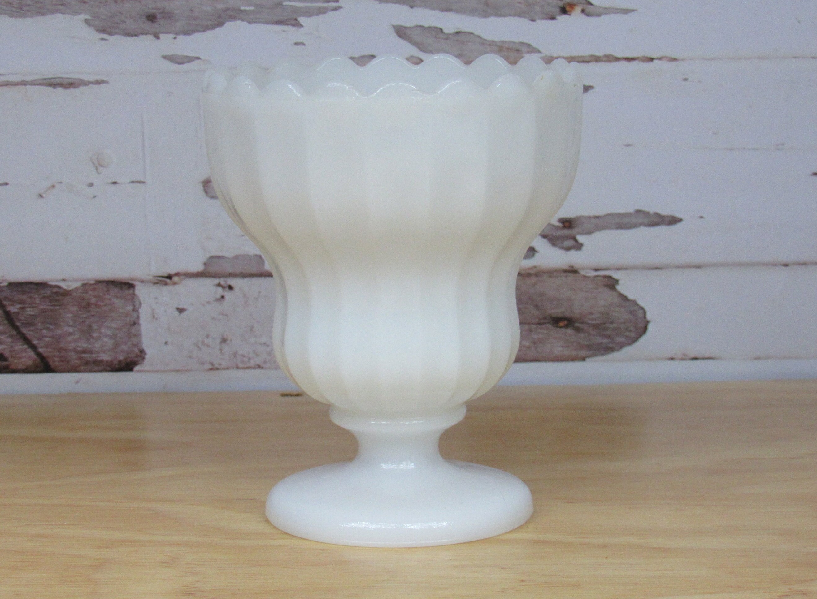 Translucent White Milk Glass Floral Arrangement Planter / Etsy