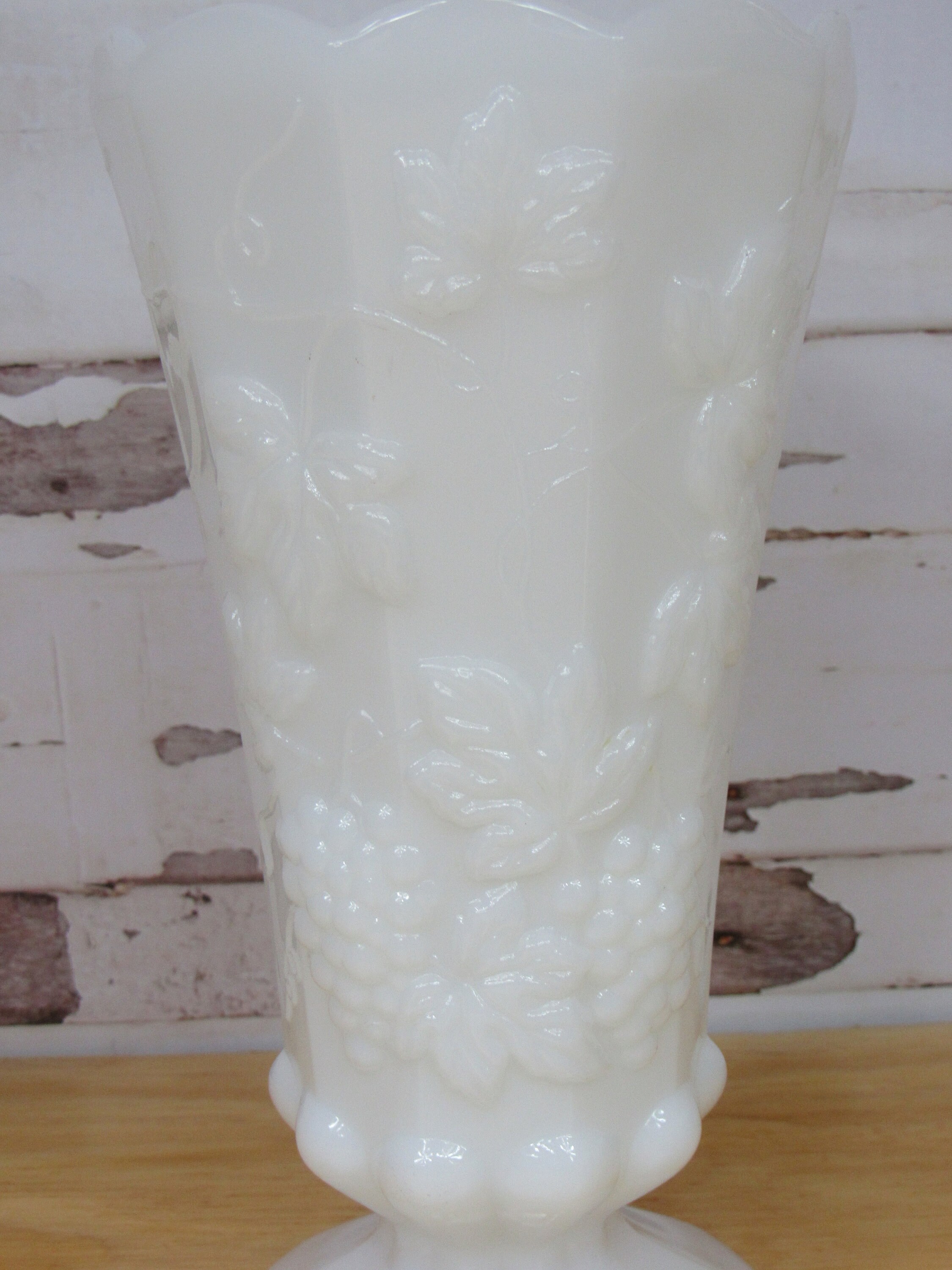 9 Milk Glass Flower Vase Translucent / Opaque White Etsy