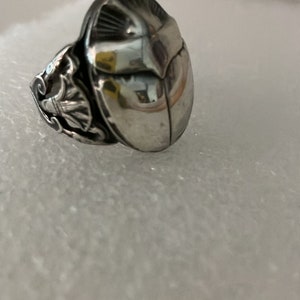Egyptian Jewelry Sterling Silver 925 Scarab Ring By Kemet Art