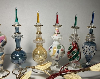 Kemet of Art Empty Blown Glass Decorative Egyptian Perfume Bottle (6 inches)