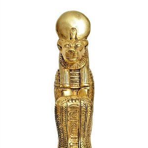 New Egyptian Museum Replica Sekhmet Gold Leaf Statue 10 inches high