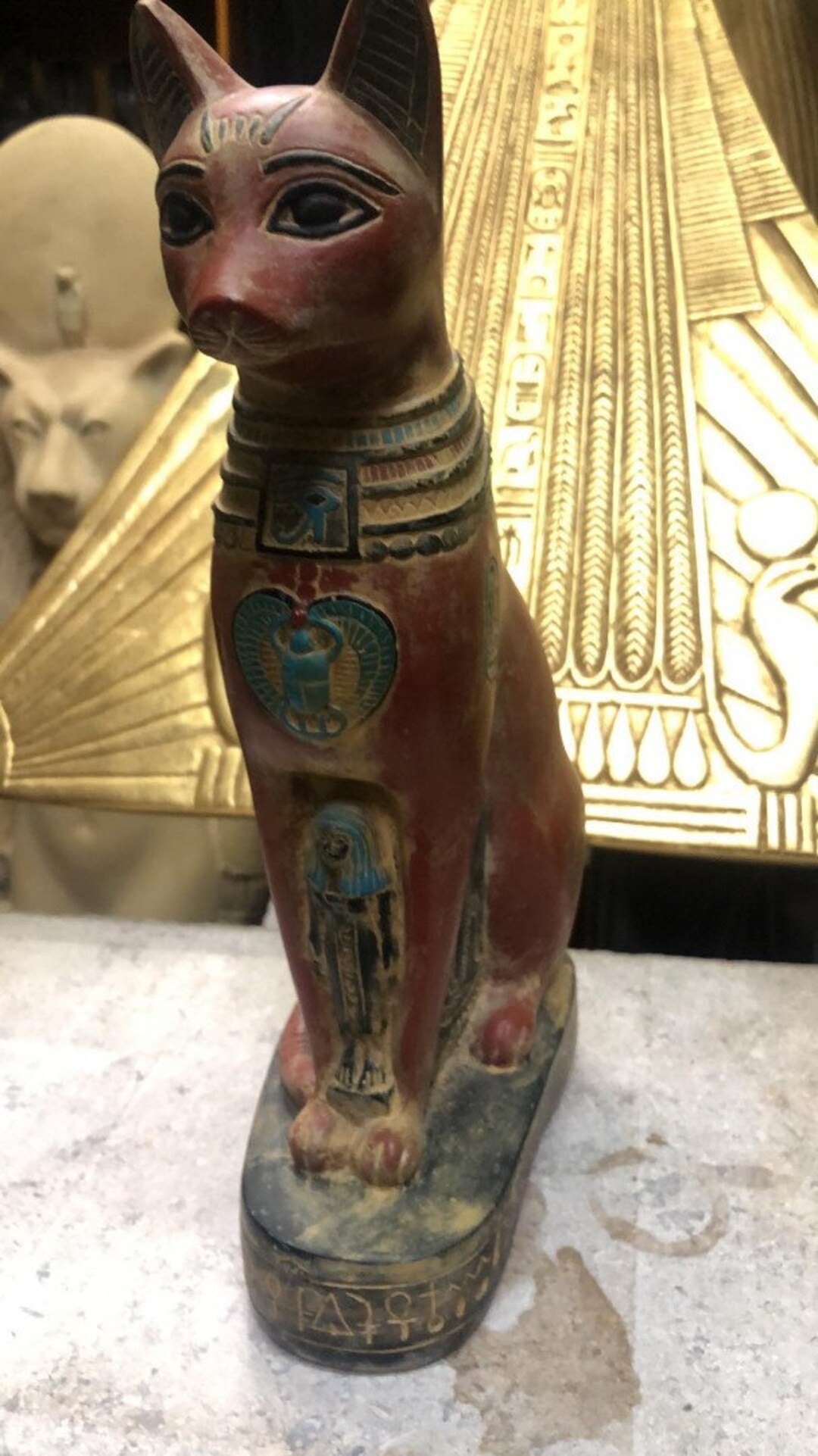 New Egyptian Cat Bastet Statue Museum Replica 12 Inches High X 6 Inches ...
