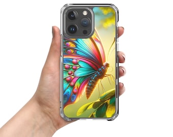 Colorful Butterfly Clear iPhone® Case - Vibrant and Eye-Catching Protective Cover