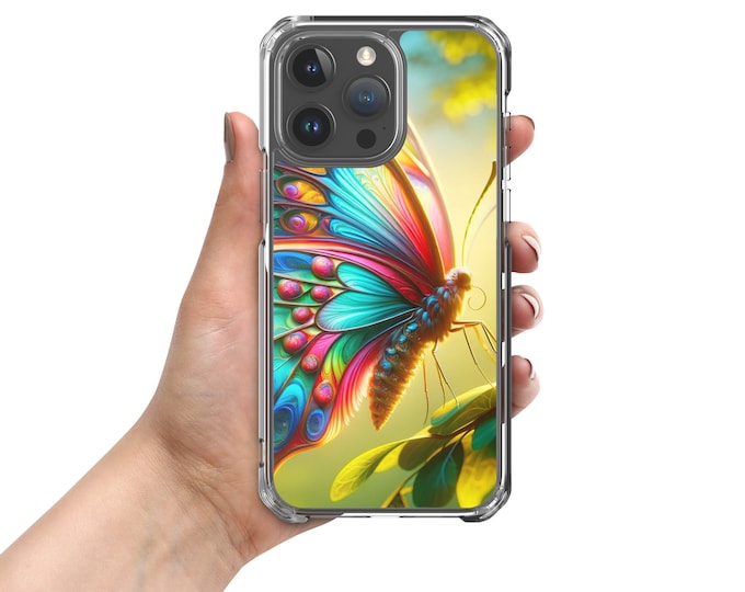 Featured listing image: Colorful Butterfly Clear iPhone® Case - Vibrant and Eye-Catching Protective Cover