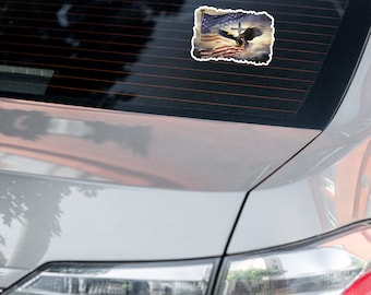 Design cruzado da bandeira americana Patriot Eagle dos EUA, adesivos sem bolhas, corte de beijo, vinil