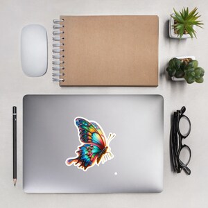 Sticker papillon aux couleurs vives et aux couleurs vives - Beau, sans bulles et accrocheur