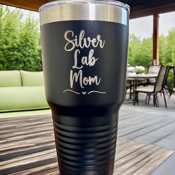 Silver Labrador tumbler/  engraved tumbler/ Polar Camel 30 oz tumbler/ Dog cup/ Engraved Gift/ Dog Mom Gift/ Drinkware/Labrador/ Silver Lab